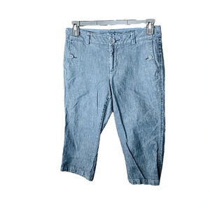 Dockers women’s straight leg denim capri pants jeans SZ 8 medium dark wash blue